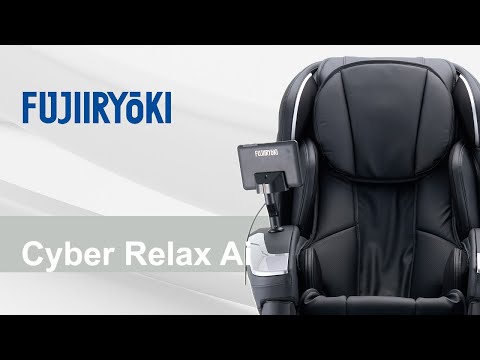 Fujiryoki Cyber Relax AI massage chair showcasing its sleek black design and control panel, explaining how does AI massage chair work