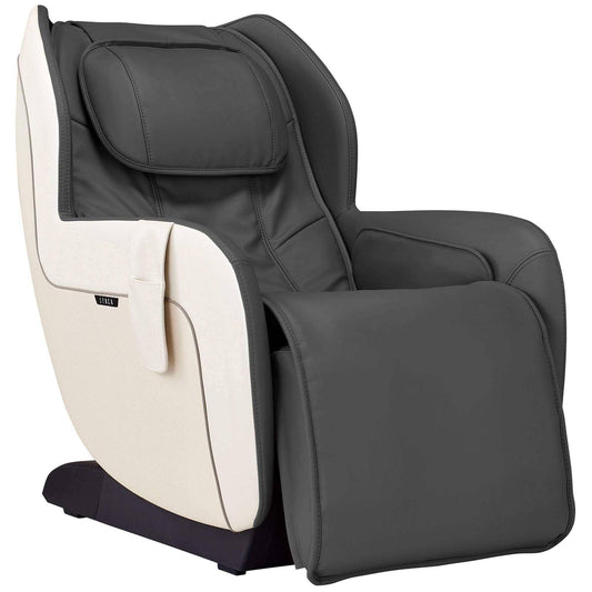 Synca Wellness CirC Plus massage chair in black and white electric massaging chair with cushioned seating