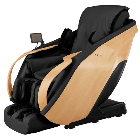 DCore 2 electric massaging chair with ergonomic design and wood accents for ultimate relaxation