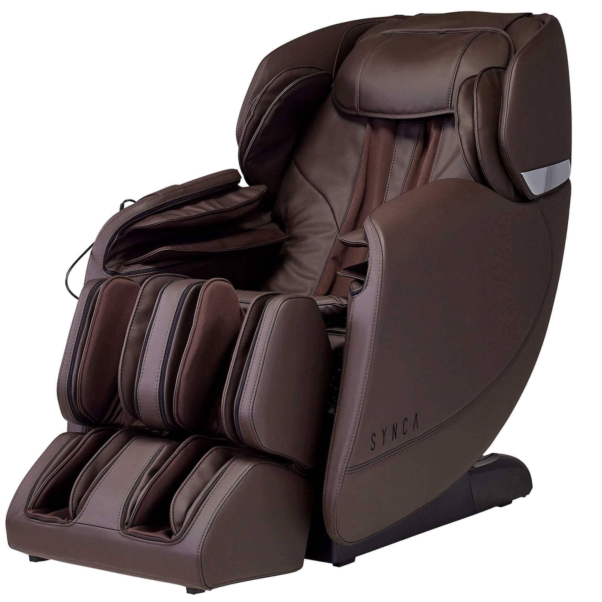 Synca Wellness Hisho massage chair in brown with full body electric massaging features
