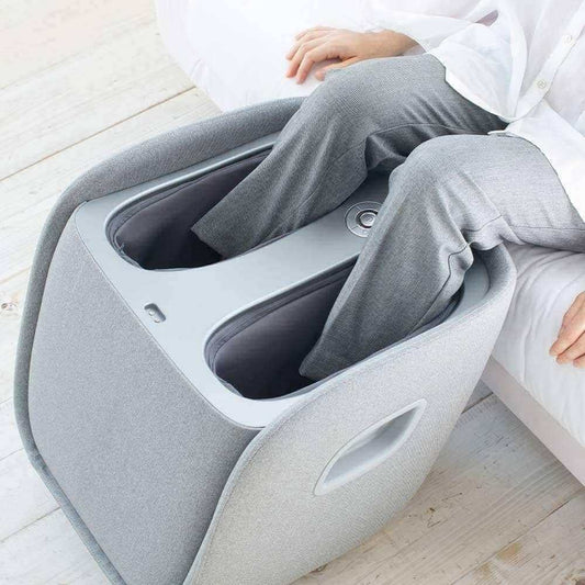 Synca Wellness REI foot, calf, and lumbar ottoman massager with heated therapy and robotic shiatsu massage features
