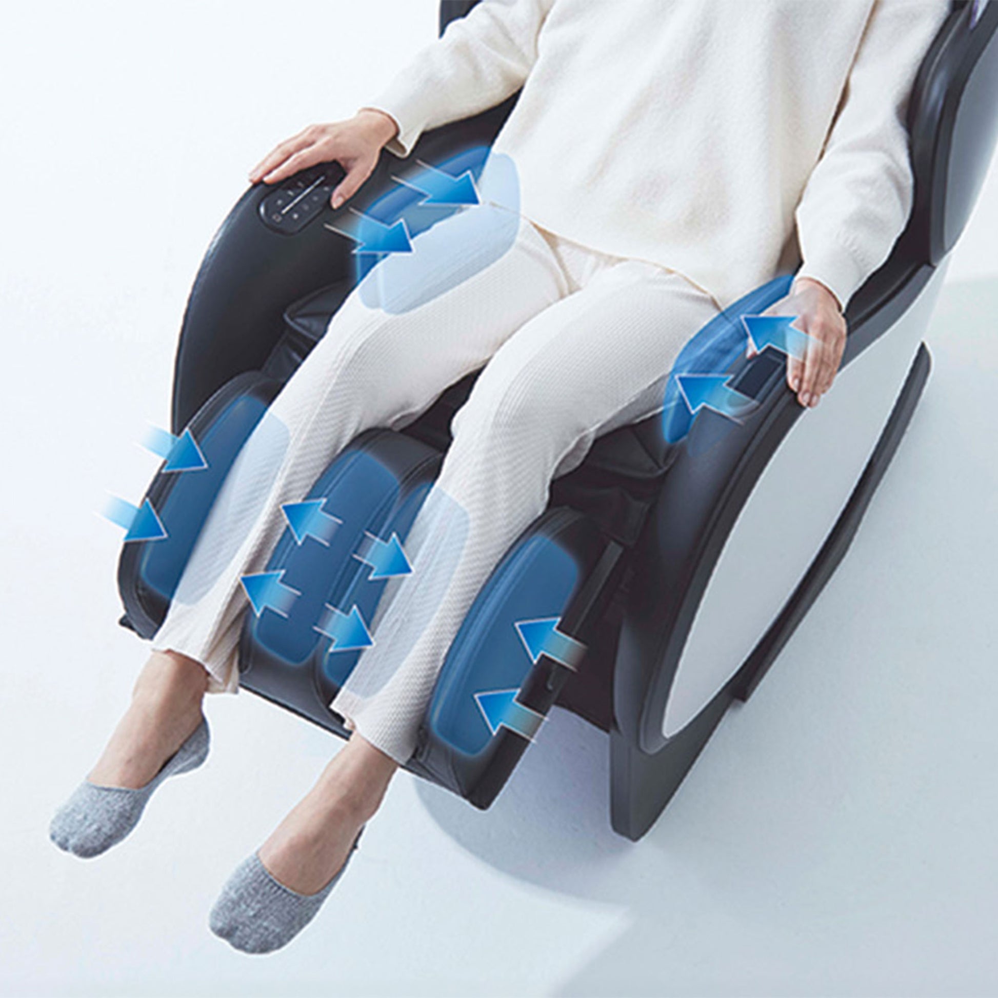 Synca Wellness CirC 3 Massage Chair with leg and arm massage features shown in use