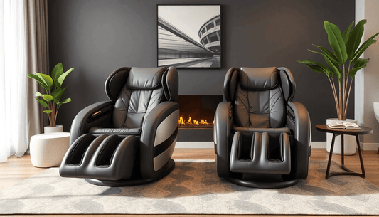 Stylish living room with two Fujiiryoki Massage Chairs designed for ultimate relaxation and comfort