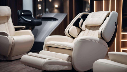 Luxurious modern massage chair features a sleek design and advanced relaxation functionalities