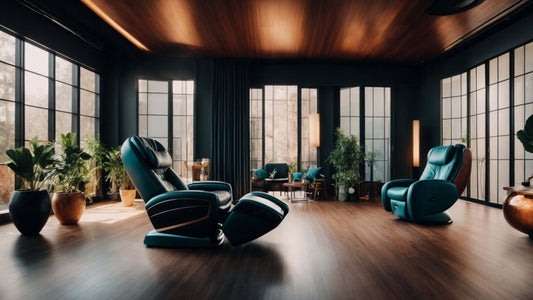 Stylish and modern massage chair for spinal alignment in a serene living space with plants