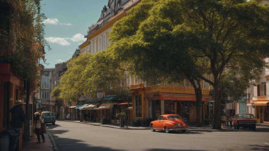 5 Ways a Massage Chair Can Help Reduce Headaches Naturally features a sunlit European street with leafy trees and an orange car
