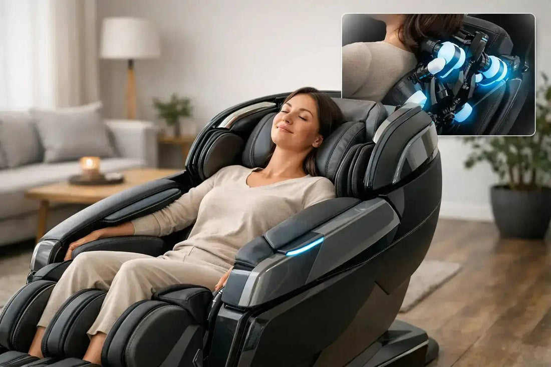 4D massage chair with advanced roller control and zero gravity recline for personalized deep-tissue massage benefits