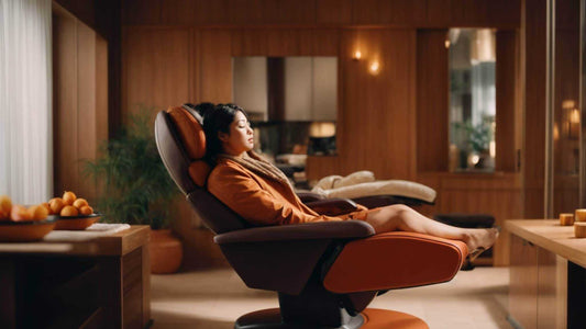 Person relaxing in a massage chair enjoying kneading in massage chairs for ultimate comfort