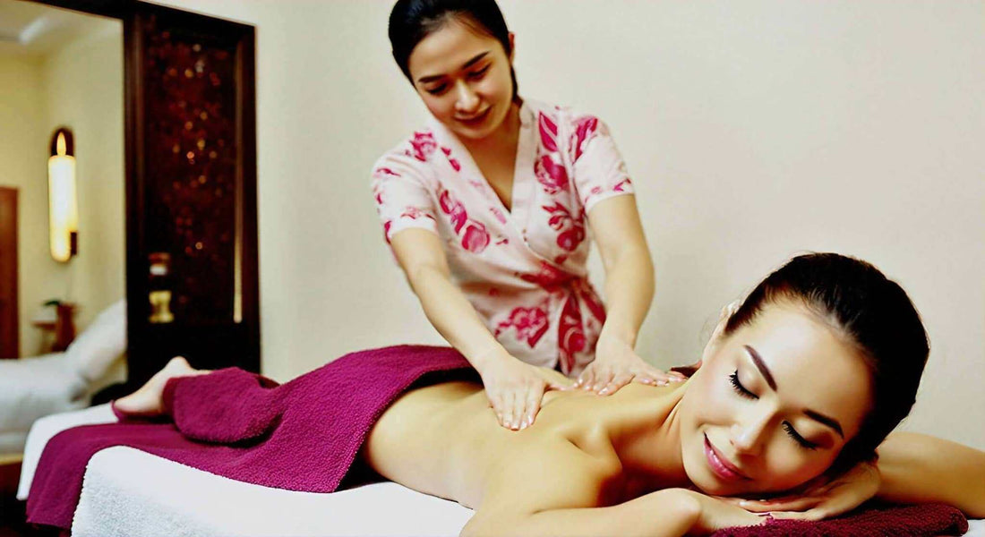 Woman enjoying a professional massage, emphasizing relaxation similar to Hisho Massage Chair experience
