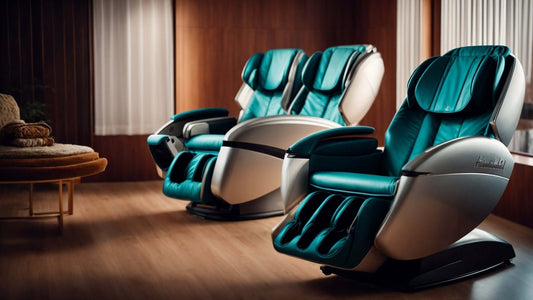 Luxurious massage chairs designed for relaxation and comfort, ideal for addressing sleep problems