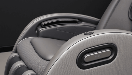 Close-up of a massage chair controls, showcasing expert tips for maximizing massage chair effectiveness