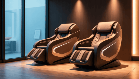 Stylish massage chairs in a modern setting, perfect for relaxation, showcasing the best massage recliner