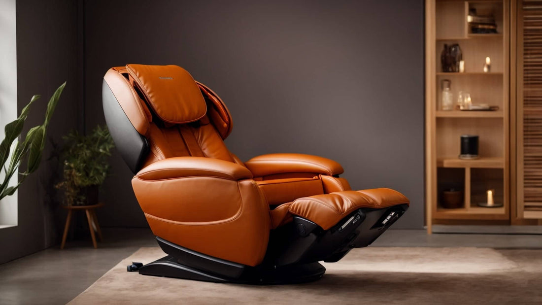 Stylish Full Body Massage Chair in a modern living room setting with warm tones