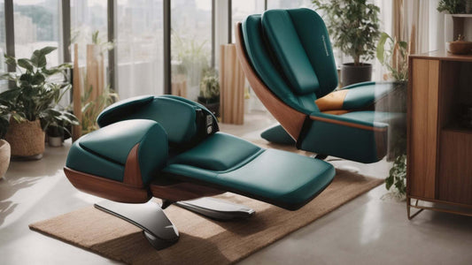 Woman relaxing in a zero gravity massage chair with heat therapy for better sleep quality