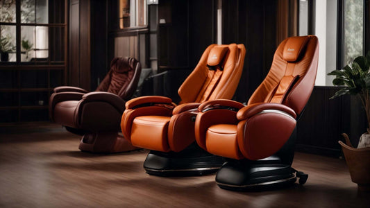 Modern massage chair demonstrating compression and heat therapy for improved blood circulation