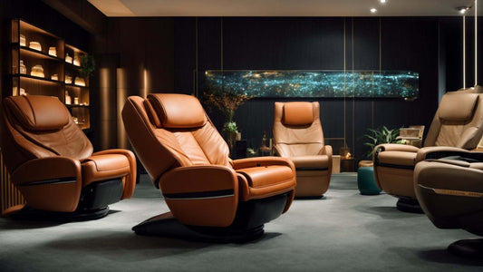 Person relaxing in a massage chair demonstrating how massage chairs lower stress and cortisol levels through full-body pressure and heat therapy