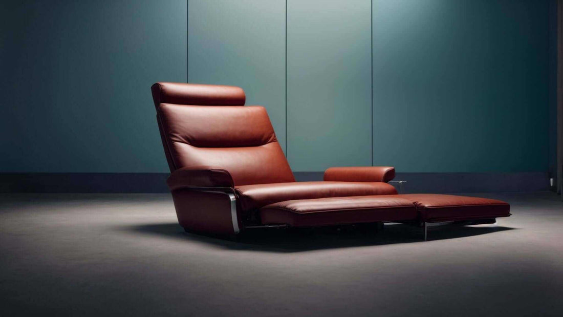 Modern red electric recliner in a minimalist setting, ideal for the best electric recliners for home relaxation