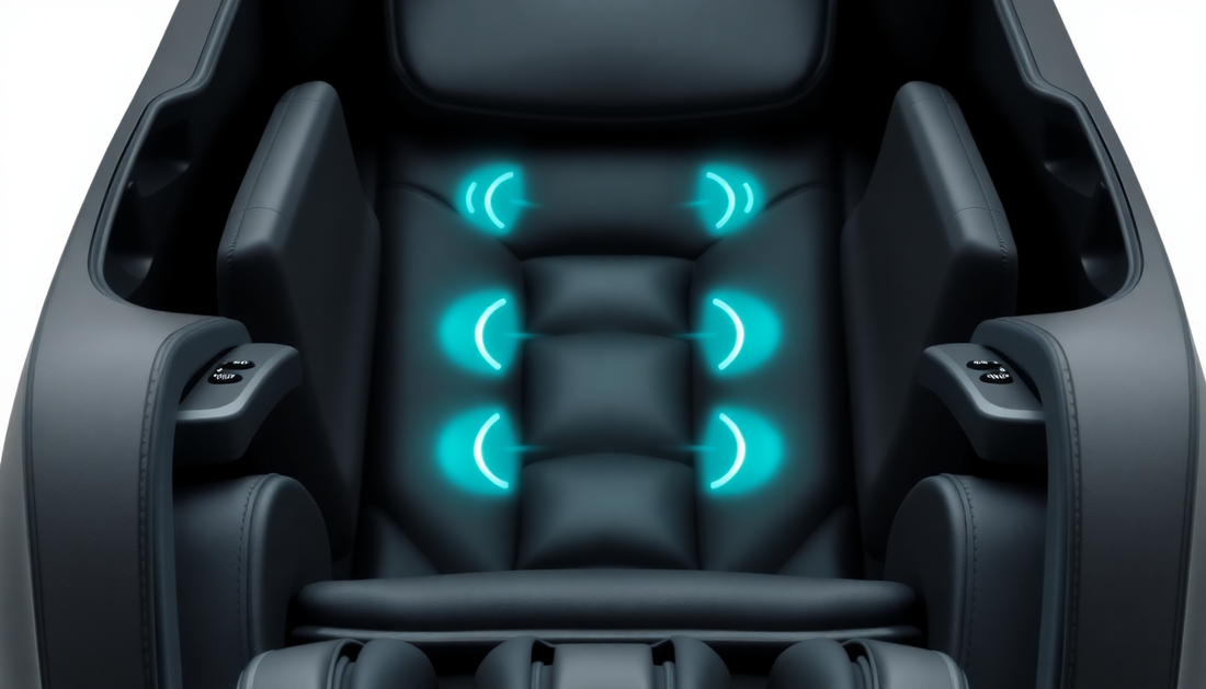 Close-up of a massage chair showcasing its features and massage chair benefits for home relaxation