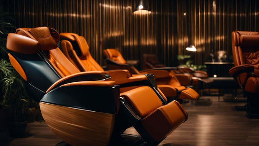 Luxurious massage chair for stress & anxiety relief in a modern relaxation space