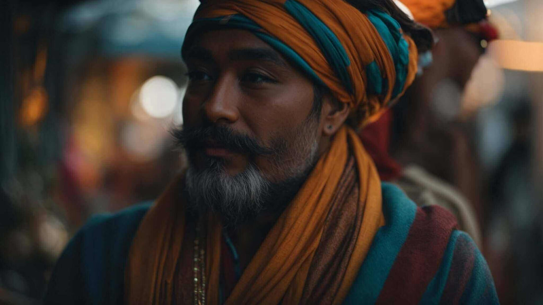 DCore vs Fujiiryoki: Unveiling the Best Massage Chair Features shows a man in an orange and teal turban and scarf