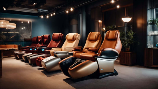 Luxury massage chairs designed for back & neck pain relief in a stylish relaxation space