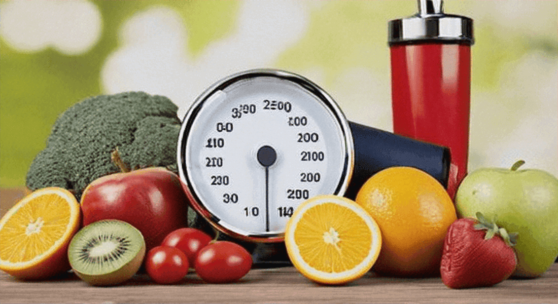 Blood pressure monitor with fruit and red water bottle; Enhance Your Circulation: How a Massage Chair Can Improve Blood Flow