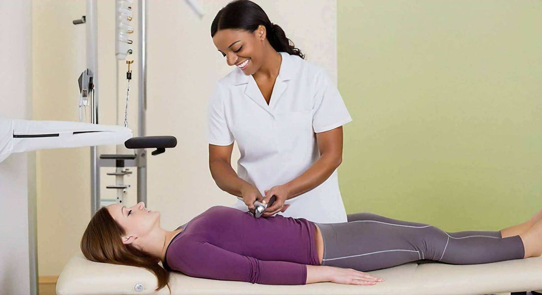 How Massage Chairs in Chiropractic Enhance Patient Care with a clinician treating a patient lying on a padded table