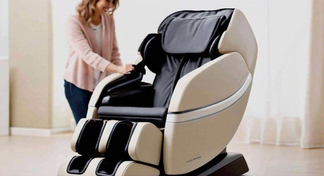 Massage chair, The Top Japanese Massage Chair Brands: A Comprehensive Review, in cream and black with padded leg rests