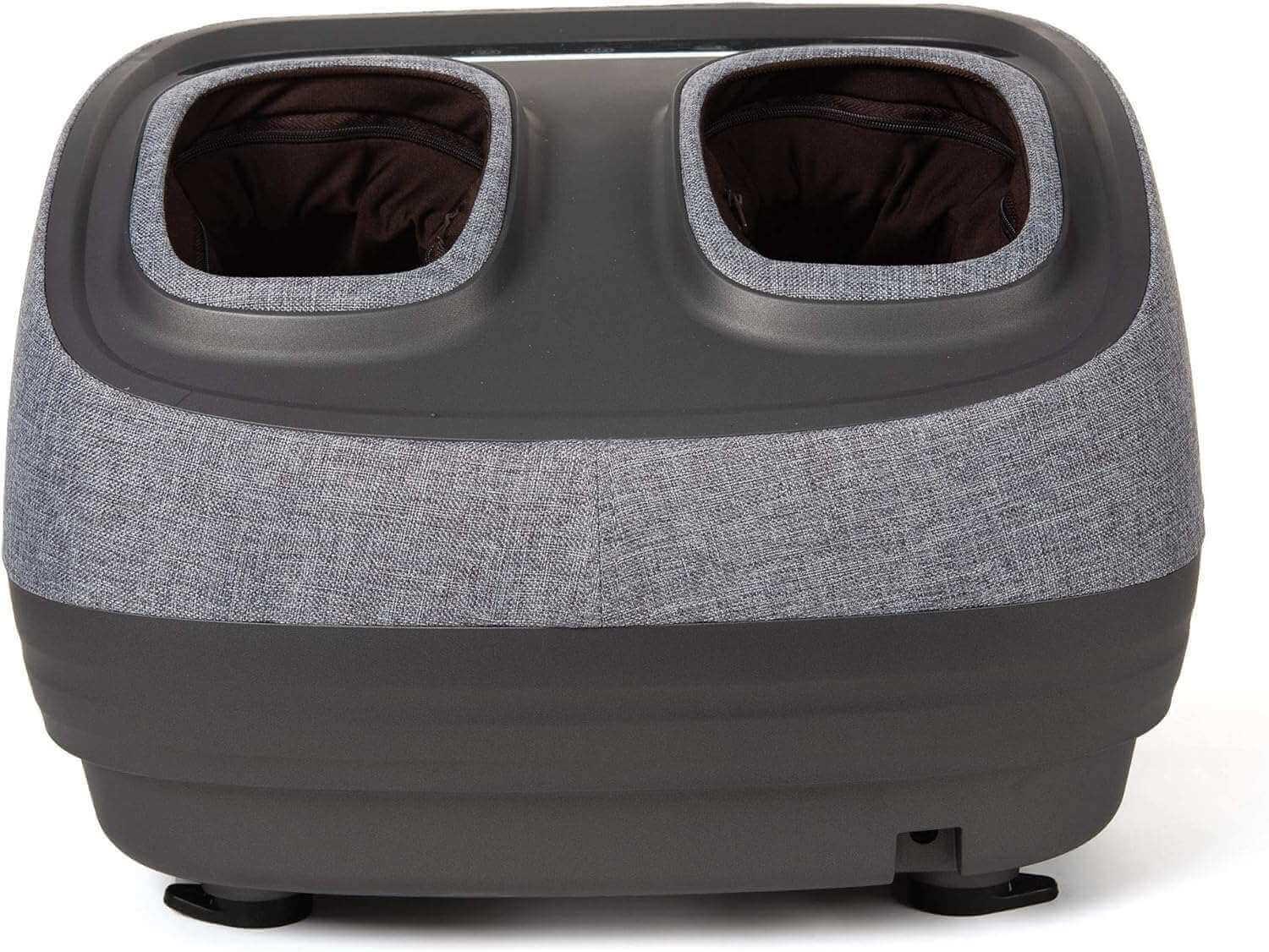 Inner Balance Arch Refresh Foot Massager electric foot massager with gray fabric and black base