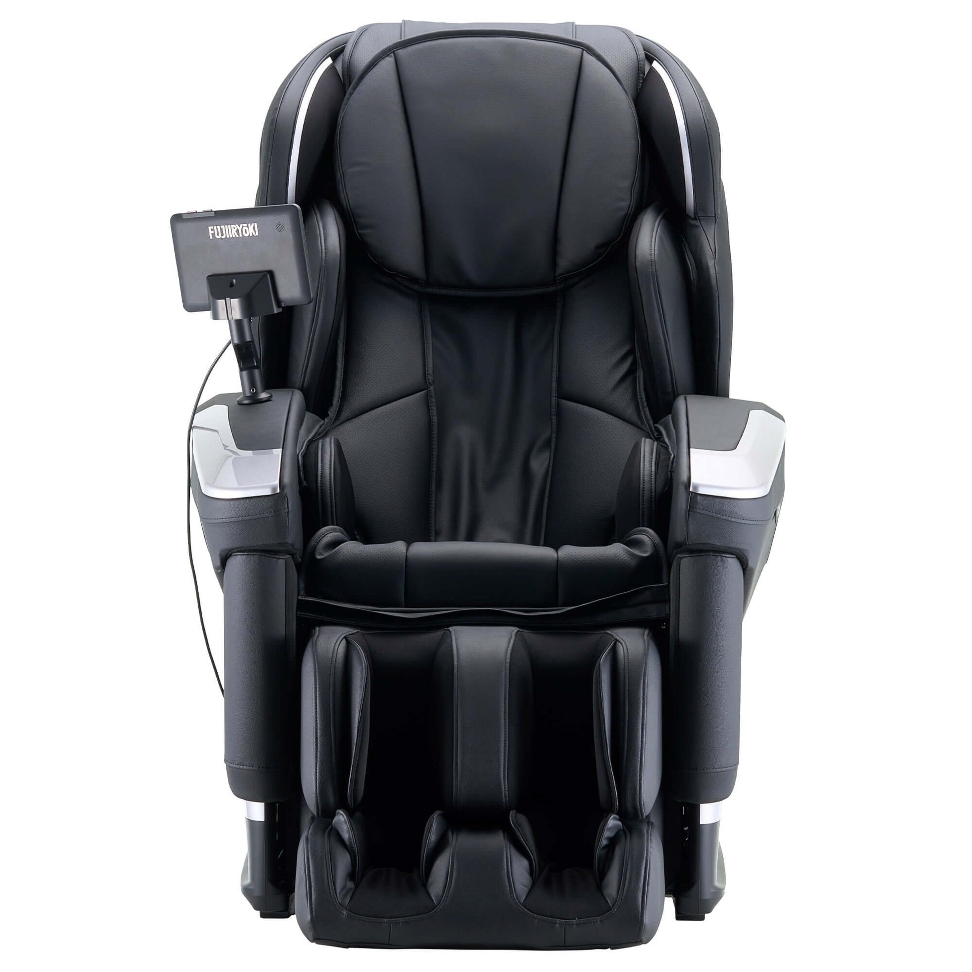 Fujiiryoki Cyber Relax Ai electric massaging chair in black with advanced comfort and control panel