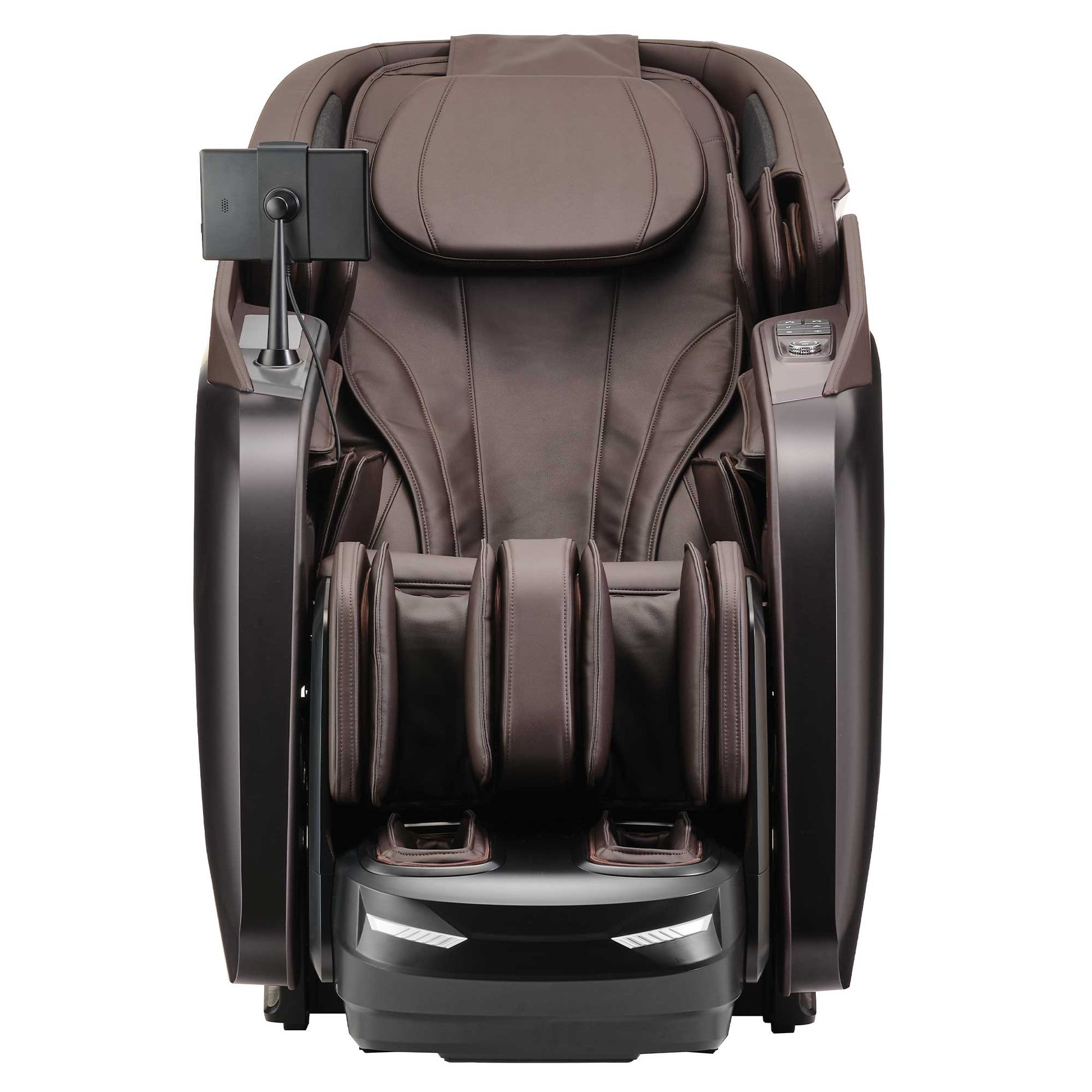 Fujiiryoki Cyber Relax Elite Massage Chair in brown with electric massaging features and built-in control panel