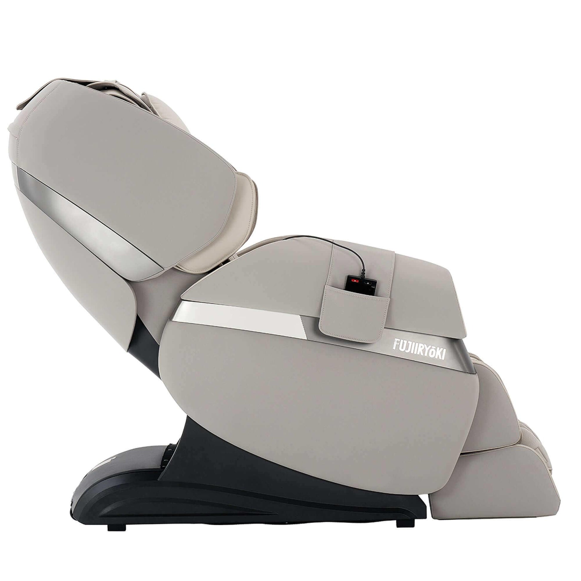 Fujiiryoki Calm Plus electric massaging chair in gray with ergonomic reclining design