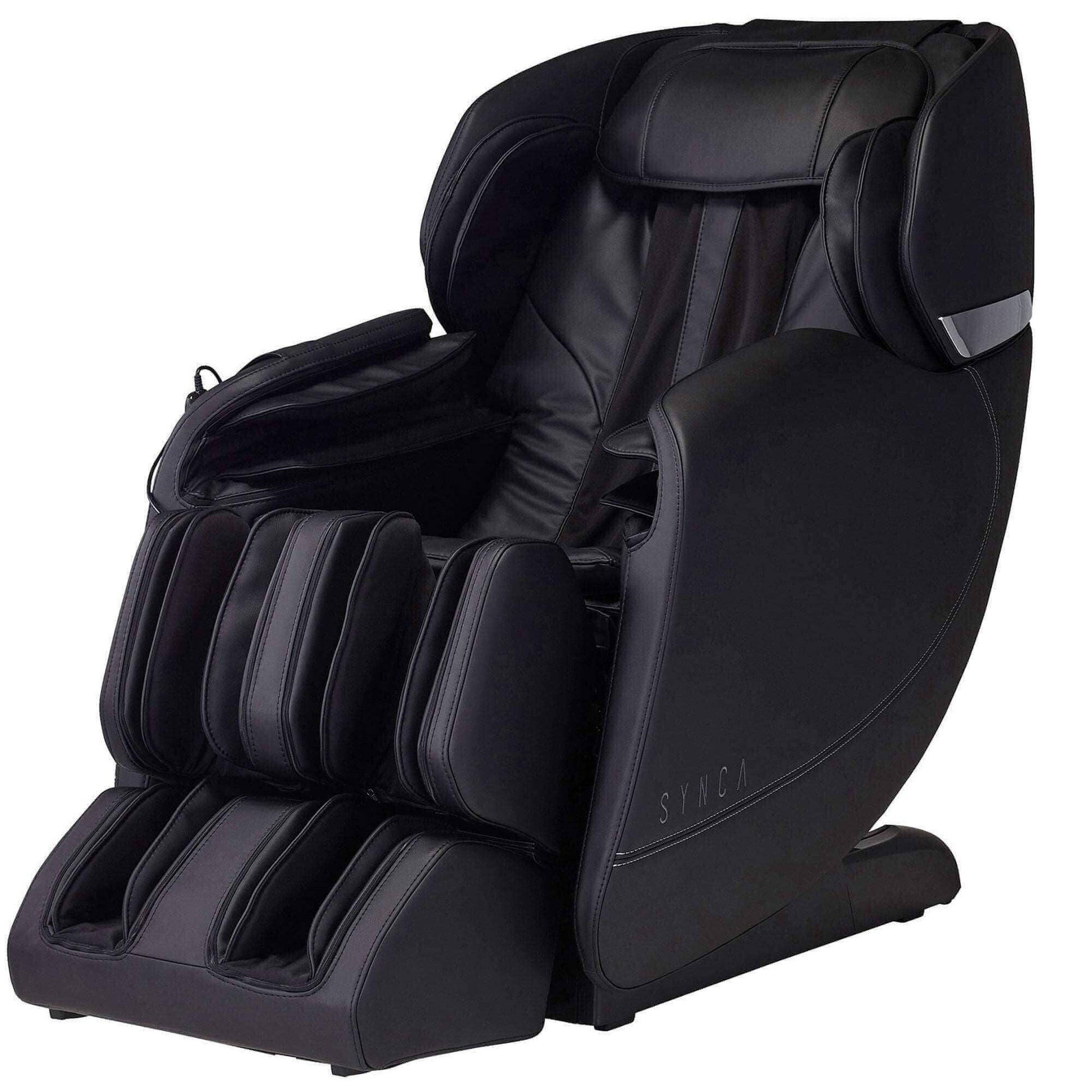 Fujiiryoki Hisho massage chair in sleek black design with multiple massage features for relaxation