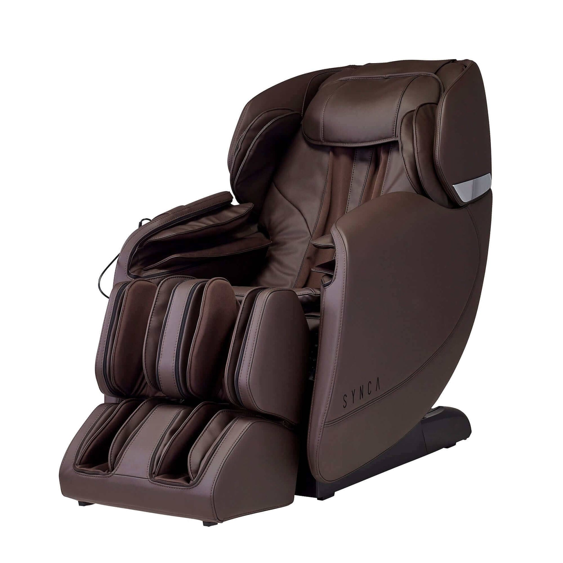 Hisho massage chair in brown leather with adjustable reclining features for ultimate relaxation