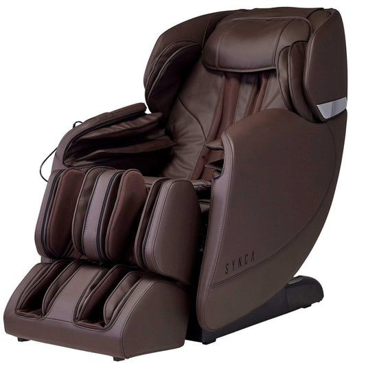 Synca Wellness Hisho massage chair in brown with full body electric massaging features
