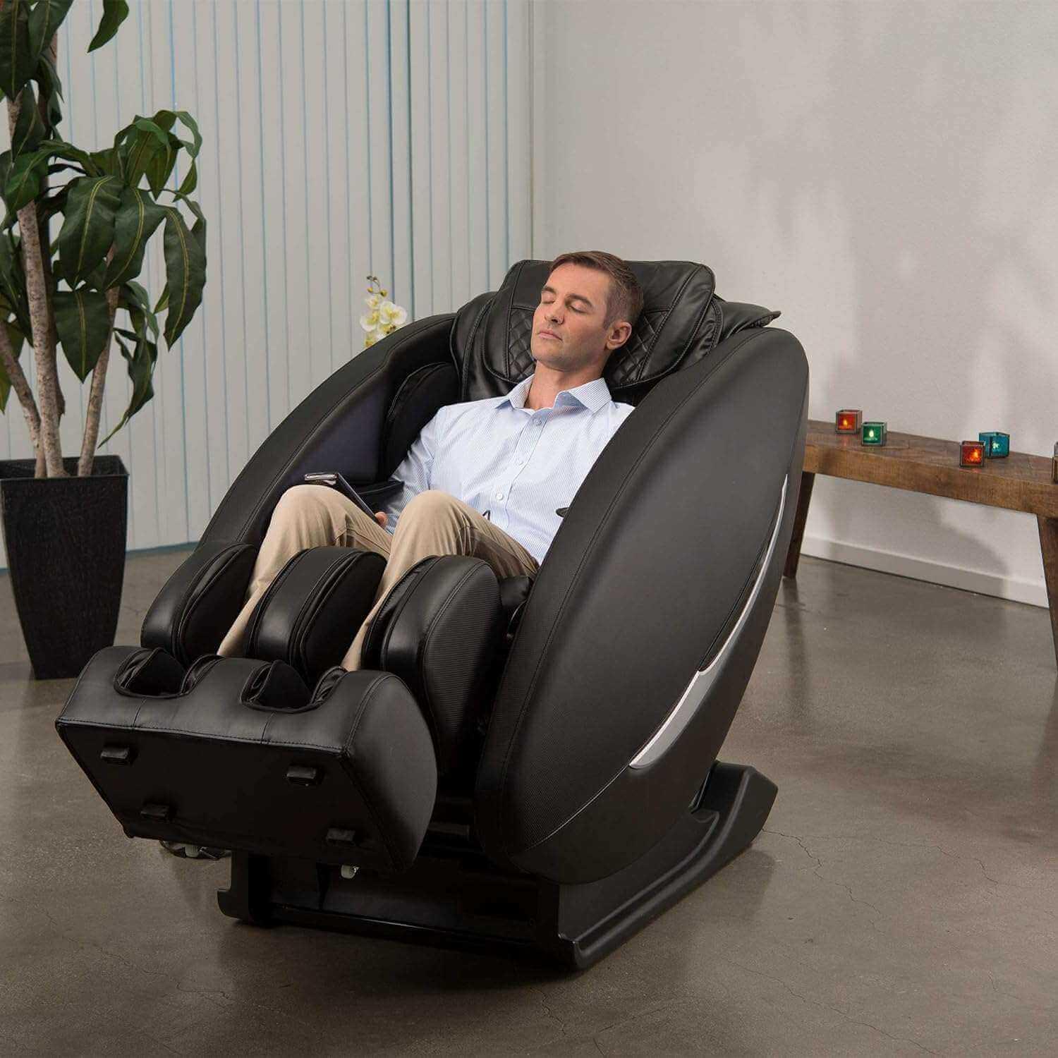 Inner Balance Ji Massage Chair electric massaging chair with black leather and full body massage features