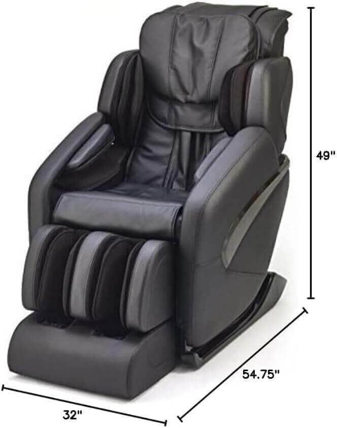Fujiiryoki Jin massage chair in black with multiple recline positions and built-in massage features
