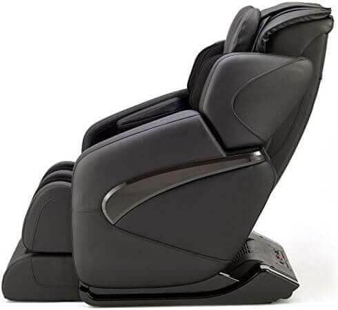 Fujiiryoki Jin massage chair in sleek black design, offering ergonomic support and relaxation features
