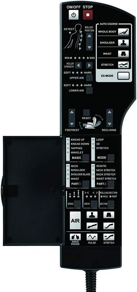 Synca Wellness Kurodo Massage Chair remote control with buttons for auto courses and massage settings