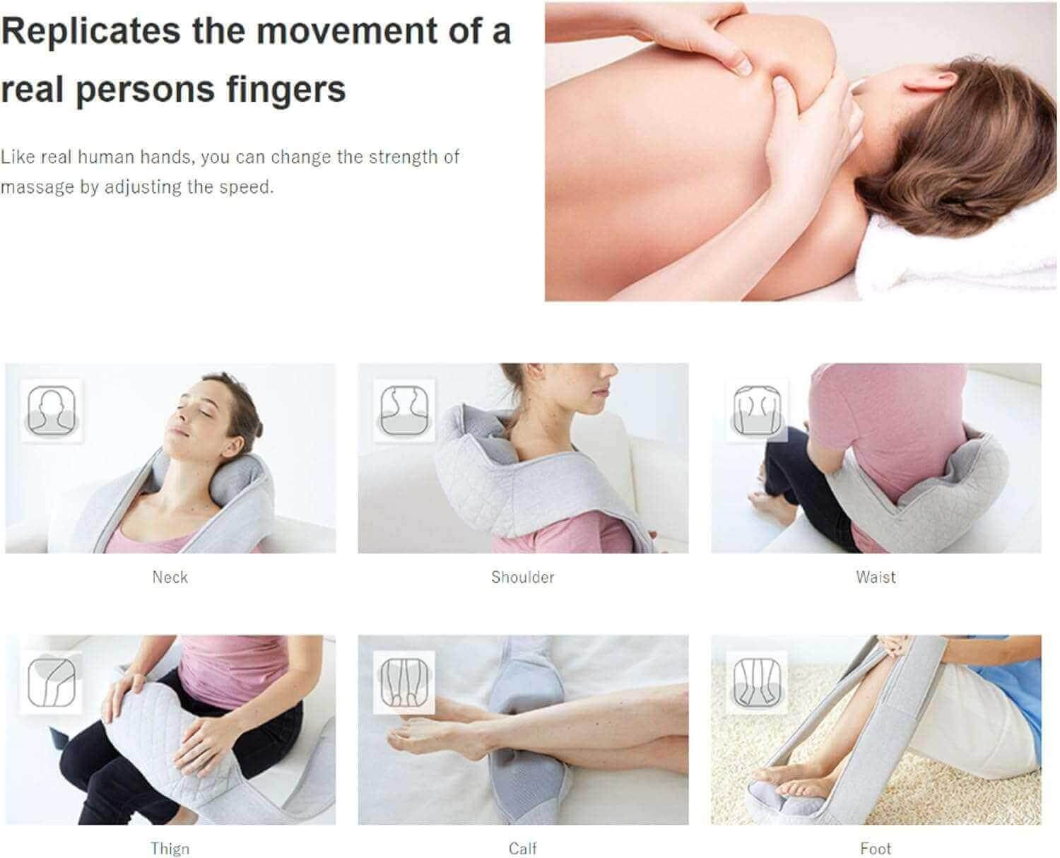 Synca Wellness Quzy Neck and Shoulder Massager providing targeted relief for neck, shoulder, waist, thigh, calf, and foot