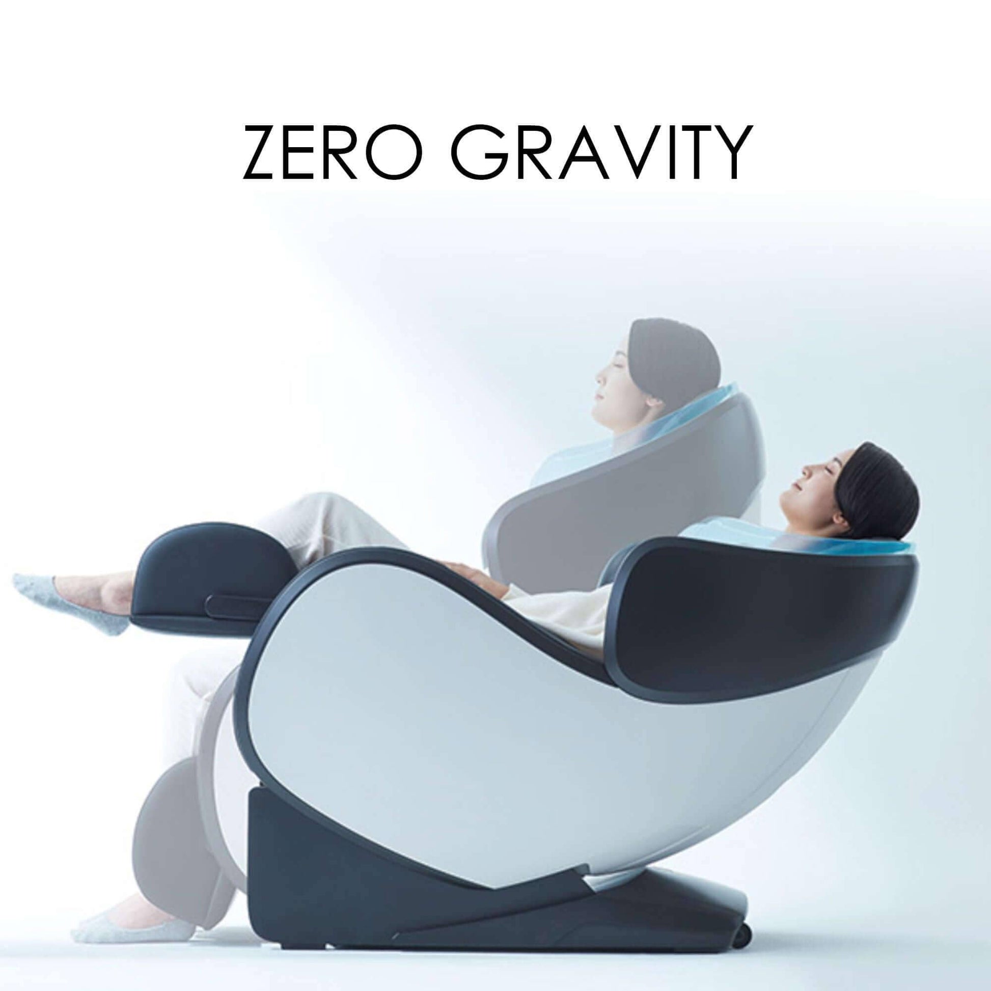 Synca Wellness CirC 3 zero gravity massage chair by Fujiiryoki with reclining model demonstrating relaxation