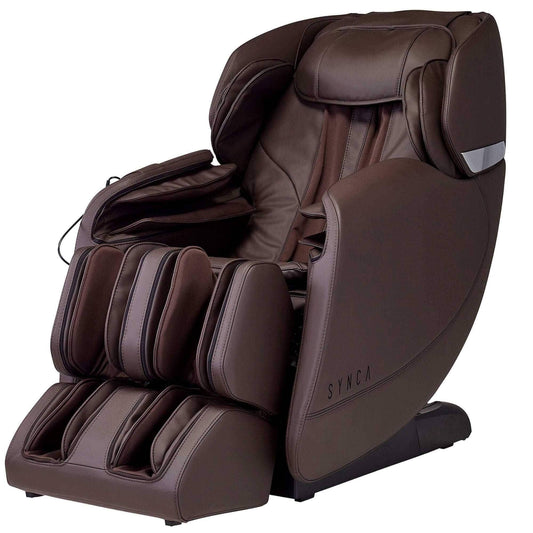 Synca Wellness Hisho Ultimate Zero Gravity Massage Chair in modern black synthetic leather with SL track and heated lumbar therapy features