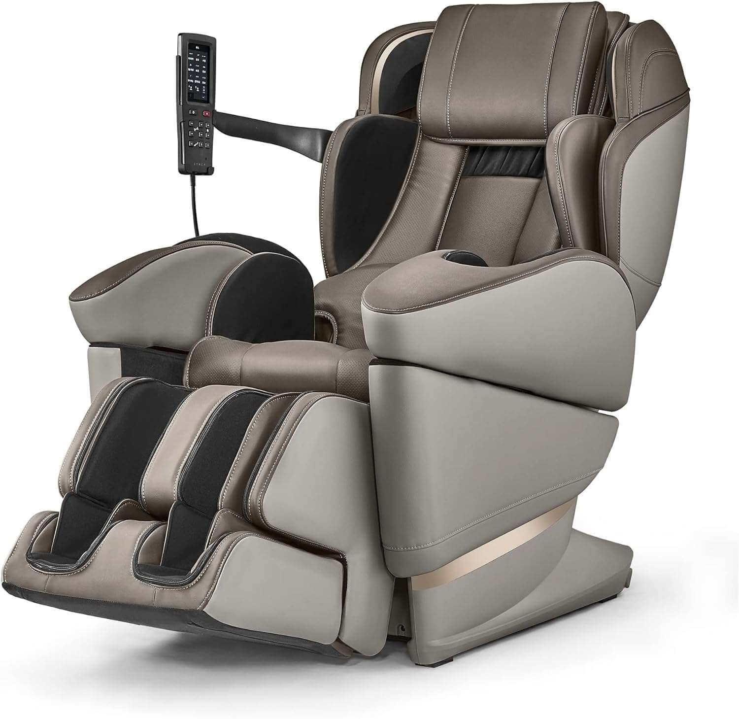 Synca Wellness JP-3000 Massage Chair in gray with remote control and full body electric massage features