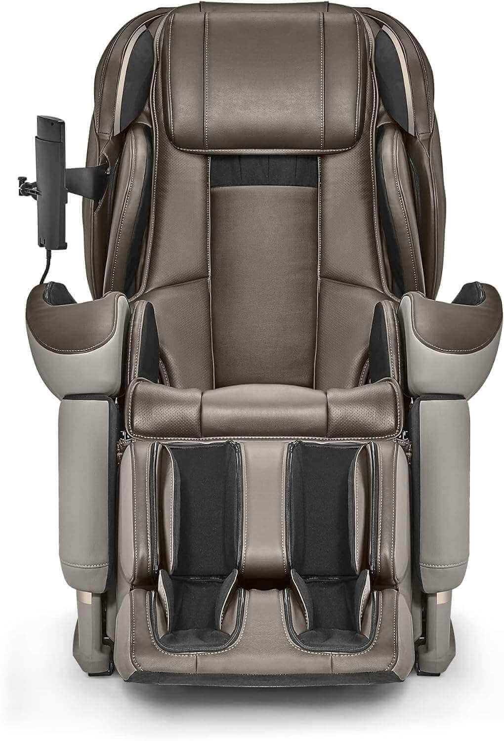 Synca Wellness JP-3000 Massage Chair in brown with full body massage and adjustable arm and leg rests